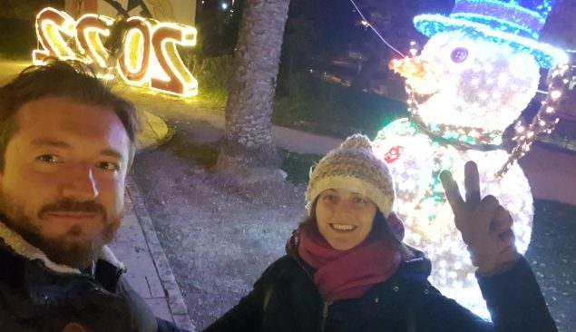 Ismeta and Elvis at the Rogoznica Christmas market